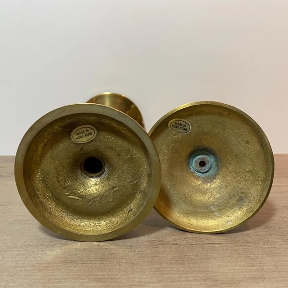 Brass Candlestick Holders 1990s Home Decor for Taper Candles - Picture 5 of 5